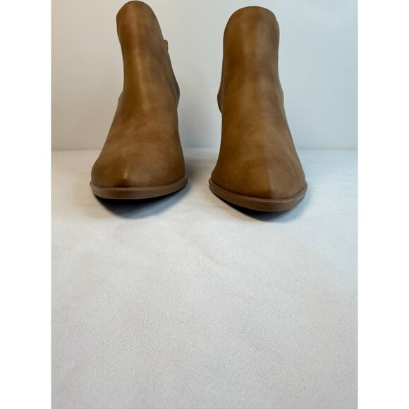 Dolce Vita Fig Womens Size 9 Cognac/Gold Snakeskin Ankle Booties Block Heel - Picture 5 of 13